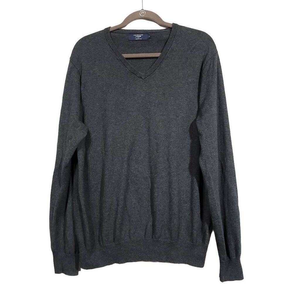 J Crew Cotton Cashmere Sweater Gray Grey Knit Soft Mens Size Large 